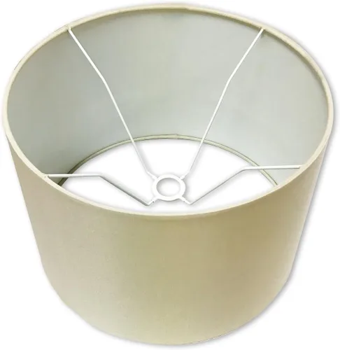 Miniatura 3 de Royal Designs, Inc. HB-641UT-9BG Pantalla de lámpara de tambor poco profundo con tapiz, Uno Fitter, 8 x 9 x 7, beige