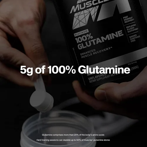 Miniatura 3 de Muscletech Glutamina, 100 % pura, L-Glutamina, suministro de 60 días, 10.65 oz.
