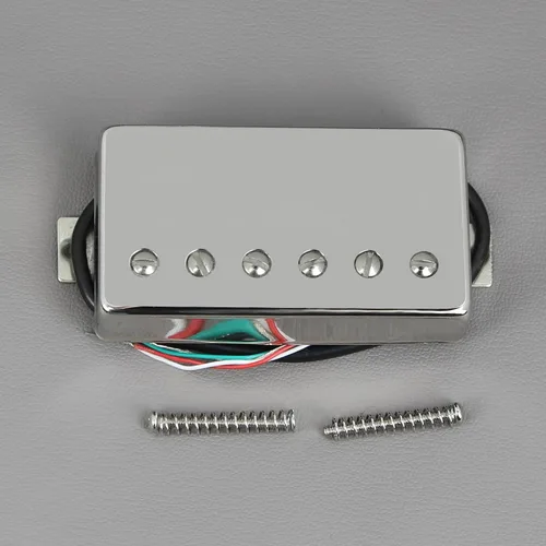 Miniatura 4 de FLEOR Alnico - Pastilla Humbucker para guitarra de 5 cables, 4 cables, 14-15 K, ajuste cromado, pieza de guitarra LP Pastilla de puente cromado
