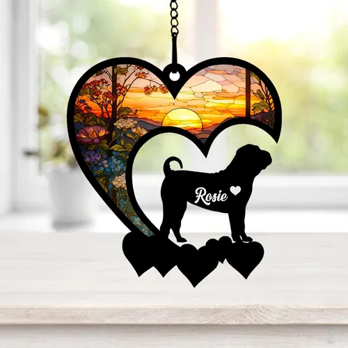 Miniatura 67 de NAZENTI Atrapasoles personalizado de sabueso afgano, adorno conmemorativo personalizado para la pérdida de mascotas, regalo de condolencia