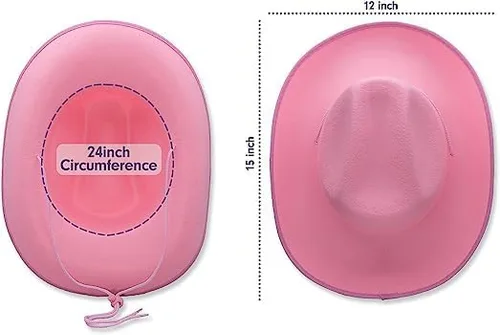 Miniatura 2 de Sombrero de vaquero y vaquera de fieltro liso para hombres, mujeres y adolescentes Sombrero de vaquero con tachuelas occidentales en tallas