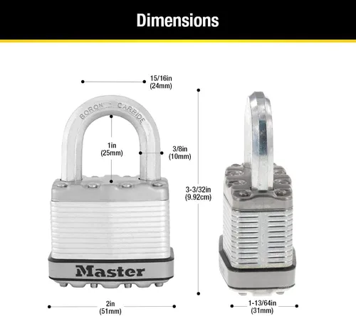 Miniatura 6 de Master Lock M5XD Magnum - Candado resistente con llave, 1 paquete