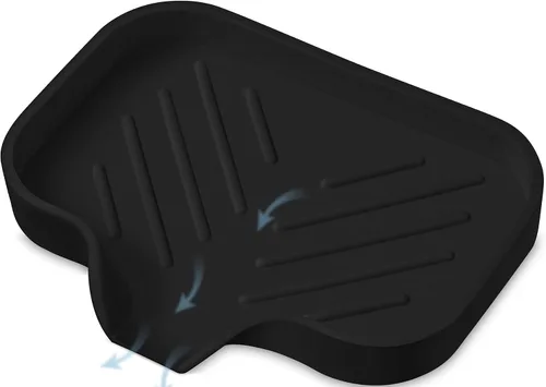 Miniatura 4 de Bandeja de jabón de silicona negra, soporte para jabón autodrenante para barra de jabón, bandeja de jabón de silicona con drenaje, bandeja de jabón