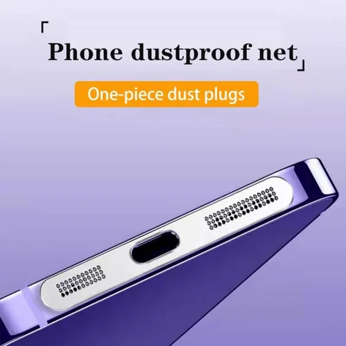 Miniatura 4 de 1 juego/2 unids altavoz de malla metálica anti polvo adhesivo adhesivo teléfono a prueba de polvo pegatinas de red para iPhone 14 13 12 (negro)