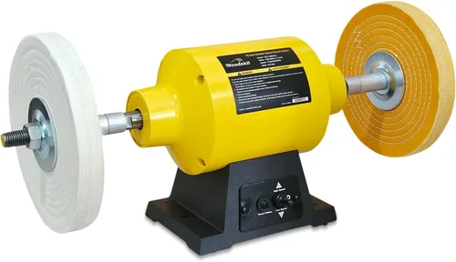 Pulidora de banco de 10 pulgadas, máquina pulidora eléctrica de doble velocidad 1750/3450 RPM con base de hierro fundido resistente para joyería,