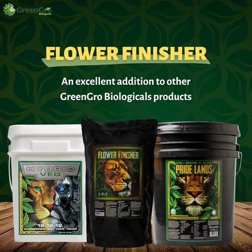 Miniatura 6 de GreenGro Flower Finisher - Fertilizante orgánico NPK y potenciador de floración grande para plantas en flor/nutrientes ideales para maximizar