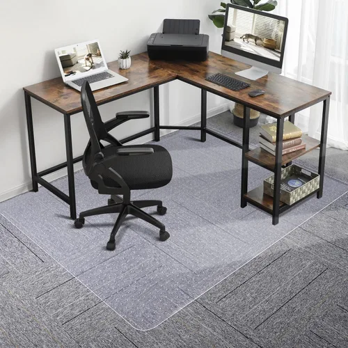 Miniatura 13 de SALLOUS Tapete para silla para alfombra, 36 x 48 pulgadas, tapete resistente para silla de oficina con labio, tapete para silla