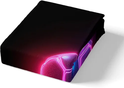 Miniatura 5 de Manfei Juego de funda de edredón de fútbol americano, tamaño individual, funda de edredón de fútbol neón con 1 funda de almohada, juego de ropa