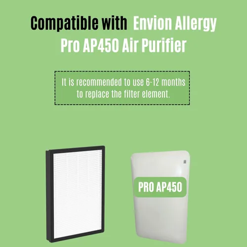 Miniatura 7 de Nispira Filtro HEPA verdadero AP450F compatible con el purificador de aire Envion Allergy Pro AP450. 1 paquete