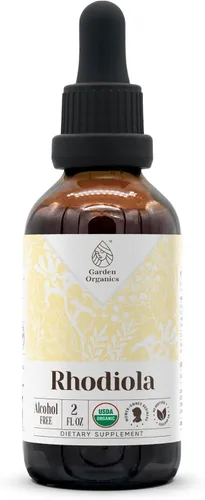 Rhodiola USDA Organic | Extracto sin alcohol, gotas de hierbas orgánicas, suplemento | Tintura hecha de 100% Rhodiola orgánica certificada (Rhodiola