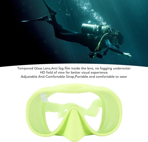 Miniatura 5 de Luocute Gafas de esnórquel de buceo con película antivaho de vidrio templado, máscara de natación juvenil anti rotura protegida, máscara de natación