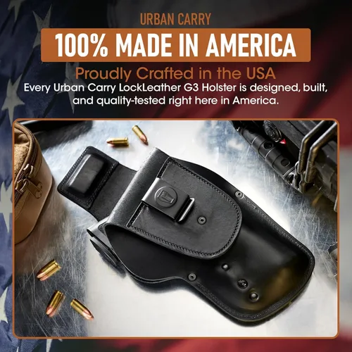 Miniatura 2 de Urban Carry LockLeather Funda G3 Holster - Diseño híbrido de cuero/polímero para ocultación óptima Disponible en tamaños Cadete, Trooper, Teniente