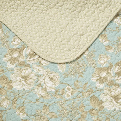 Miniatura 3 de Juego de colchas reversibles Brompton Serene de Laura Ashley, Algodón, Serene, gemelo