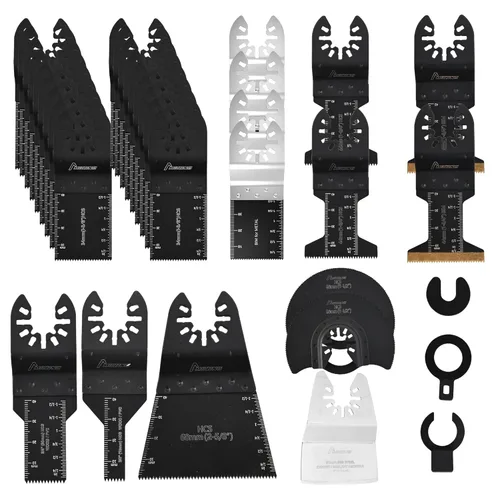 MAZING 36 hojas de sierra oscilantes, cuchillas multiherramienta, cuchillas multiherramienta de liberación rápida para madera, metal y plástico,