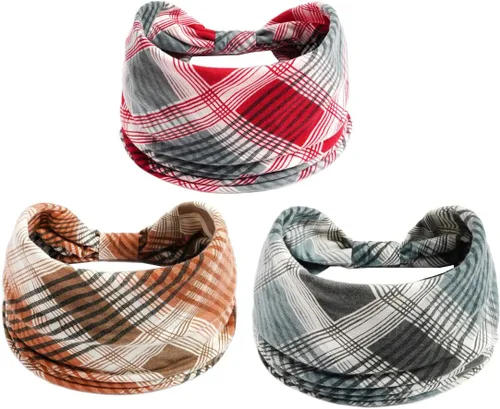 Miniatura 67 de K-Elewon Paquete de 3 diademas elásticas anchas para mujer, bandas para el cabello para yoga, deportes