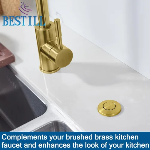 Miniatura 7 de BESTILL Kit de interruptor de aire de eliminación de basura, acabado de latón cepillado, compatible con grifos Kohler de latón cepillado vibrante
