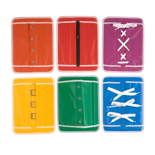 Excelleration - Tablas de habilidades para vestirse, 9 x 12 pulgadas, juego de 6, desarrollo de habilidades motoras finas, juguete STEM, juguete