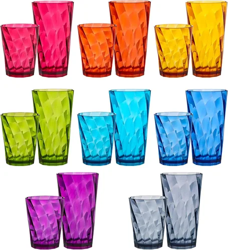 Miniatura 12 de Vasos US Acrylic Optix Mini, de plástico, reutilizables, aptos para lavavajillas (juego de 8) Tazas de jugo de 8oz en colores de tono de joya