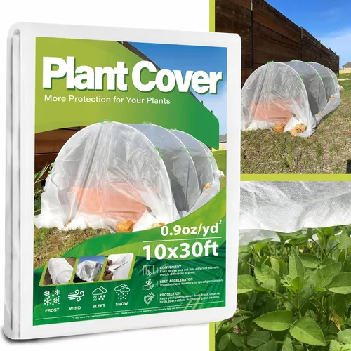 CJGQ Cubiertas para plantas, protección contra congelación, 10 x 30 pies, manta de tela flotante para protección de invierno, 0.9 oz/yd² 1 Paquete