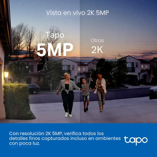 Miniatura 2 de Tapo TP-Link - Cámara de timbre de video inteligente, con timbre incluido, 2K 5MP, visión nocturna en color, audio bidireccional, detección AI