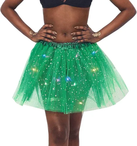 Miniatura 2 de RELBCY Falda tutú LED para mujer, tutú de tul iluminado, falda tutú en capas de neón, disfraz de tutú para fiesta de festival, para mujeres y niñas