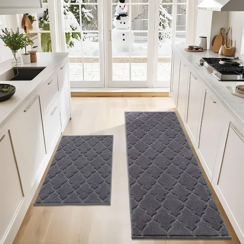 Miniatura 18 de COSY HOMEER Alfombras suaves de cocina [2 piezas] para el frente del fregadero súper absorbentes, tapetes y tapetes de cocina de 20 x 30 pulgadas/20