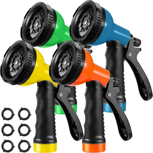 Miniatura 8 de 8 piezas de boquilla de manguera de jardín, 10 patrones de riego ajustables, pistola de agua de alta presión resistente para regar plantas, lavar