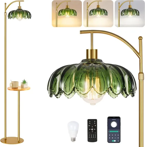 Miniatura 24 de QIYIZM - Lámpara de pie con diseño de árbol de 3 bombillas; alta, rústica, estilo rural, industrial y boho, pantalla de mimbre y bambú; para sala