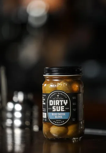 Miniatura 6 de Dirty Sue Aceitunas rellenas y cebollas - Juego de 2 tarros de 16 onzas (queso azul)