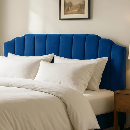 Miniatura 8 de Cabecero tapizado para camas matrimonial/queen, cabecera arqueada y soporte de marco de cama, altura ajustable, diseño moderno de canal vertical