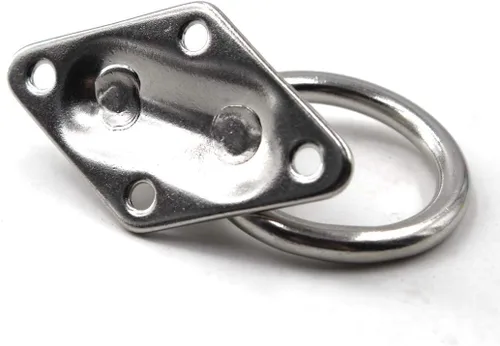 Miniatura 3 de Flomore M10 Pad Eye Plate 304 Gancho de techo de acero inoxidable Gancho de montaje en pared resistente con tornillos (1 unidad)