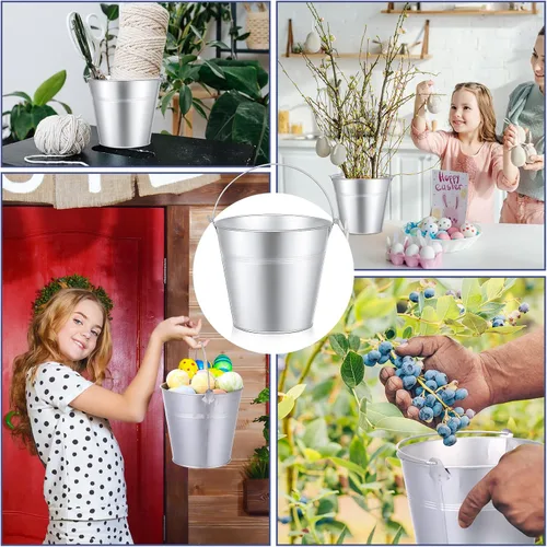 Miniatura 7 de Didaey 12 cubos de metal para cerveza, cubos de hielo a granel, cubos de hielo con asa, enfriador de bebidas para fiesta de champán, bebidas