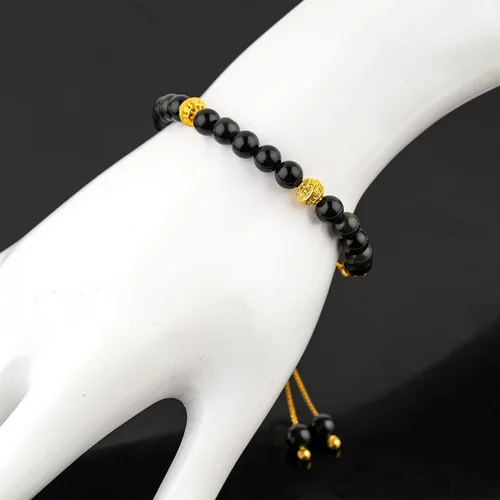 Miniatura 3 de Pulsera bolo con cuentas de piedras naturales de grado AAA, chapado en oro de 14 quilates, cristales curativos Wicca y Reiki, joyería bohemia hecha