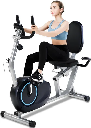 Miniatura 9 de Bicicleta estática reclinada para personas mayores: bicicletas reclinadas de capacidad de peso de 400 libras con asiento cómodo, sensor de pulso