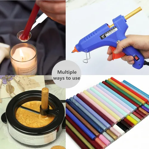 Miniatura 7 de Varillas de sellado de cera de bronce, 10 varillas de sellado de cera para pistola de pegamento para sello de cera, palos de sellado de cera