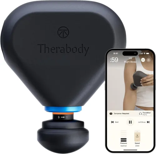 TheraGun Therabody - Pistola de masaje Mini Plus - Masaje portátil mejorado con calor - Esencial de viaje para una recuperación más rápida sobre la