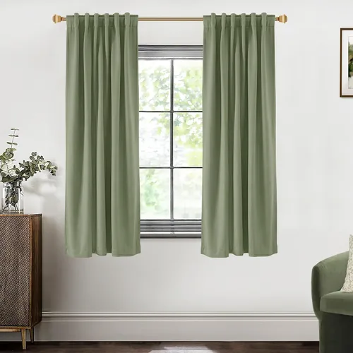 Miniatura 10 de SHINELAND Cortinas opacas cortas para ventanas de dormitorio, cortinas de baño, 45 pulgadas de largo