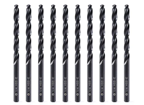 Miniatura 26 de Brocas helicoidales HSS M35 de 13/64 pulgadas, acero de alta velocidad, paquete de 10, adecuadas para aceros, hierro fundido, acero inoxidable