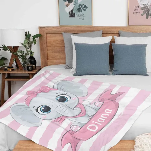 Miniatura 55 de Artsadd Manta de bebé personalizada para niños y niñas con nombre, manta personalizada con nombre de bebé con patrón de unicornio, manta