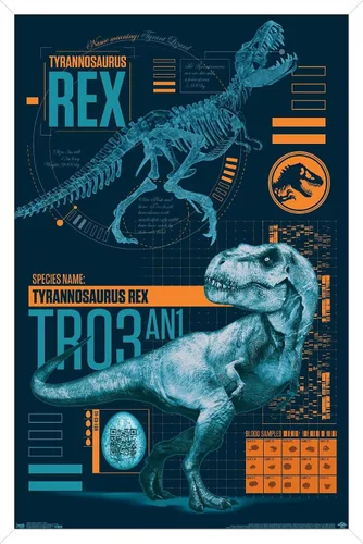 Miniatura 8 de Trends International Jurassic World: Fallen Kingdom - Póster de pared T-Rex, 14.725 x 22.375 pulgadas, versión enmarcada de madera de granero