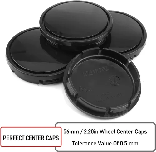 Miniatura 6 de RTRHINOTUNING - Tapas centrales de rueda de 2.2 pulgadas/56 mm compatibles con tapas centrales para aros de Golf Jetta Beetle, 1J0601171, DI: Negro