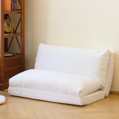 Miniatura 15 de N&V Sofá cama plegable tipo bolsa de frijoles, sofá cama plegable con relleno de espuma, incluye funda extraíble y lavable a máquina, suave forro
