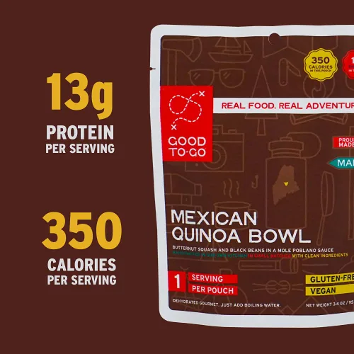 Miniatura 4 de GOOD TO-GO Cuenco de quinua mexicana (paquete de 6 porciones individuales) Alimentos para acampar y mochileros Solo tienes que añadir agua