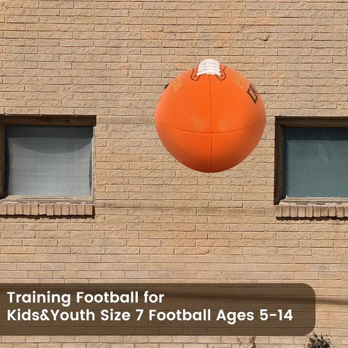 Miniatura 8 de KUYOTQ PassCatch Training Football, Kids Size 6(Ages 5-10) Youth Size 7(Ages 8-13) Official Size 9(Ages 13+) Fatherless Bounce Back Composite Naranja