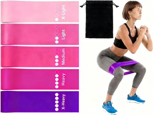 Miniatura 8 de Bandas de resistencia para entrenamiento, bandas de ejercicio en bucle para fitness en interiores y exteriores, 5 piezas de entrenamiento de fuerza