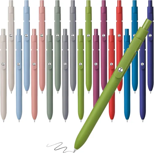 Epakh 20 bolígrafos de tinta de gel, color negro, retráctil, escritura suave, bonito diseño, adecuado para tomar notas, dibujar, álbumes de