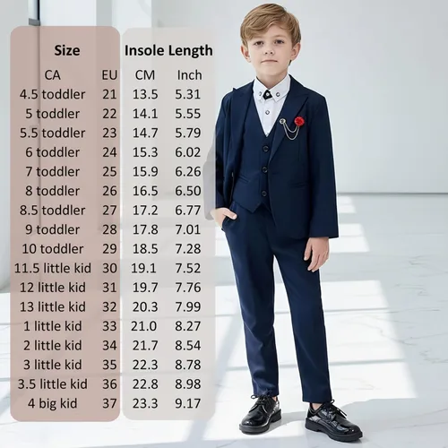 Miniatura 7 de DADAWEN Zapatos de uniforme escolar con cordones para niños y niñas, cómodos zapatos de vestir Oxford (bebéniño pequeñoniño grande)