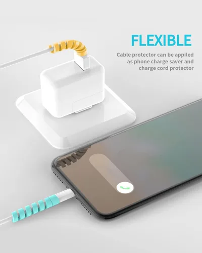 Miniatura 2 de Protector de cable para almohadilla de teléfono, portátil, protector de cable de silicona, 12 protectores de carga, protector de cable