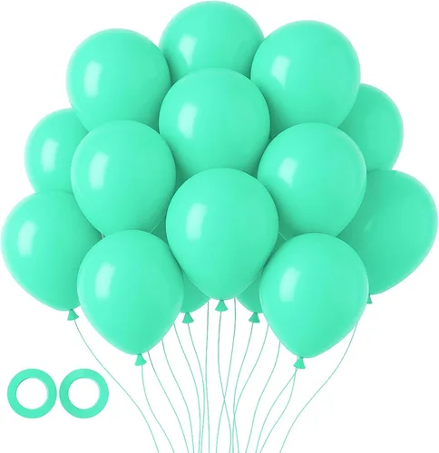 Miniatura 45 de Voircoloria - Globos azul bebé claro, paquete de 66 globos de 12 pulgadas de látex para fiestas para niños y niñas, para cumpleaños, baby shower, 16