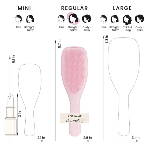 Miniatura 8 de Tangle Teezer Ultimate Detangler cepillo y botella de spray continuo de niebla fina de tamaño viaje, para todo tipo de cabello, rosa milenario